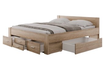 Postel 180x200, dub Sonoma - 3