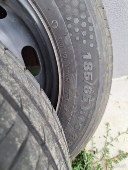 Plech.disky + zánovné letné pneu Kumho 185/65 R15 - 3