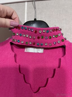 Dámsky ružový pulover - 3