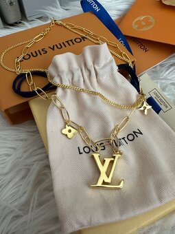 Nový nenoseny nahrdelnik Louis Vuitton dvojitá retiazka - 3