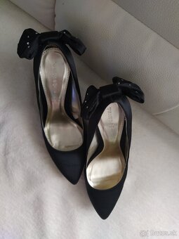 NOVÉ čierne saténové lodičky veľ. 36 (osobný odber) - 3