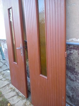 DVOJKRÍDLOVÉ VCHODOVÉ DVERE Z MASÍVU, - 3