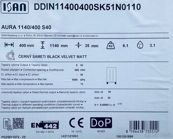 Radiátor AURA 1140/400 S40 úplne nový - 3
