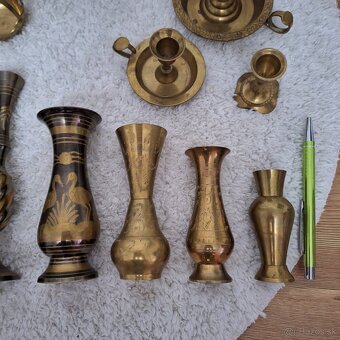 Mosadzné vázičky, svietniky, zvonček... - 3