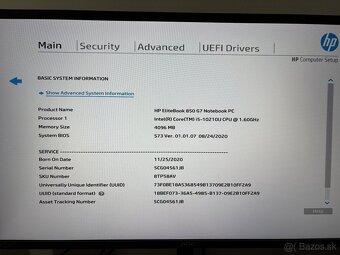HP EliteBook 850 G7 na diely - bez LCD - 3