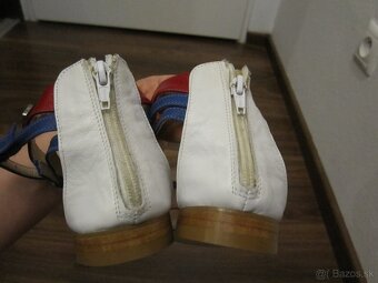 Kozene sandale bielo-modro-cervene - 3