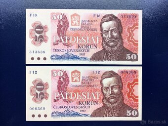 bankovky ČSSR 10Kčs 1986, 50Kčs 1987 - 3
