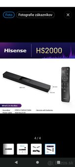 Predám nový soundbar Hisense HS2000 - 3