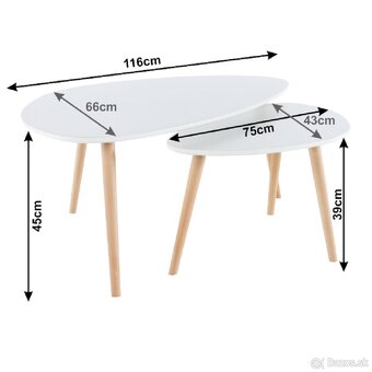 Konferenčné stolíky - set 2ks - 3