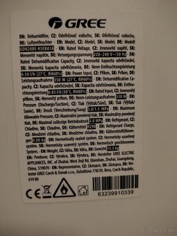 Odvlhčovač vzduchu Gree - 3