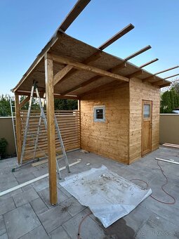Drevený altánok, terasa, pergola, prístrešok a chatka – na m - 3