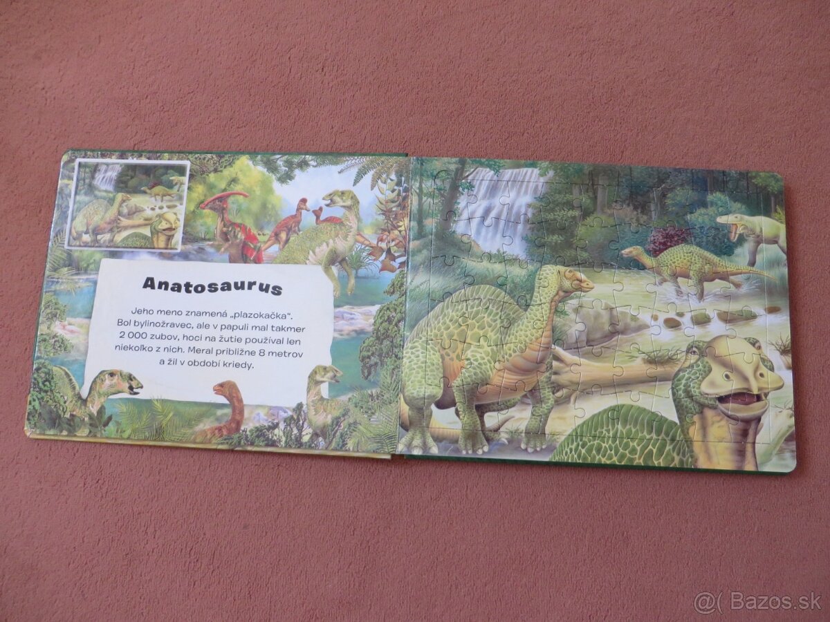Veľká knižka Puzzle s dinosaurami - formát A4 + zošit + puzz - 4