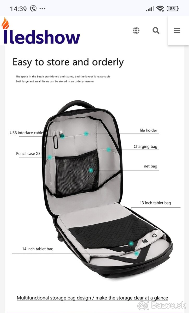 LED batoh ružový - 4