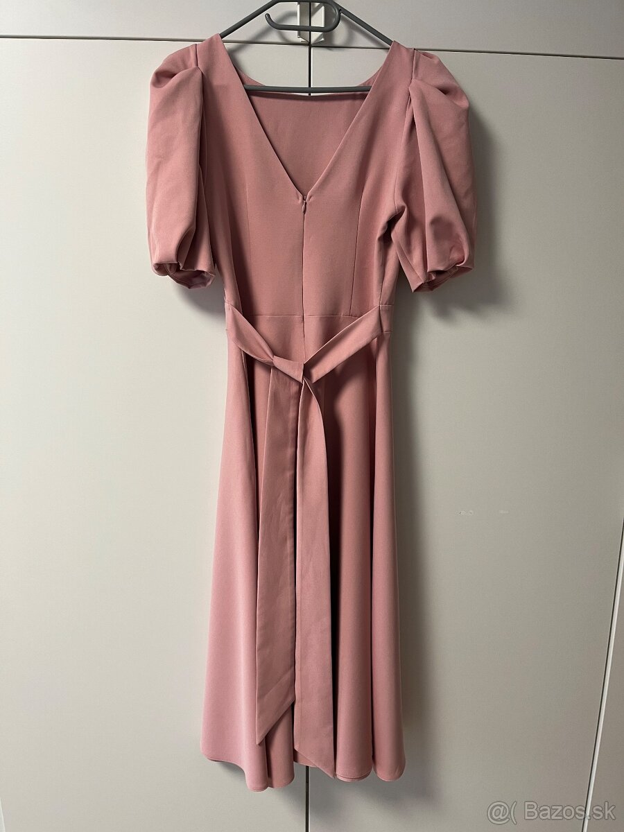 Staroružové spoločenské šaty midi - 4