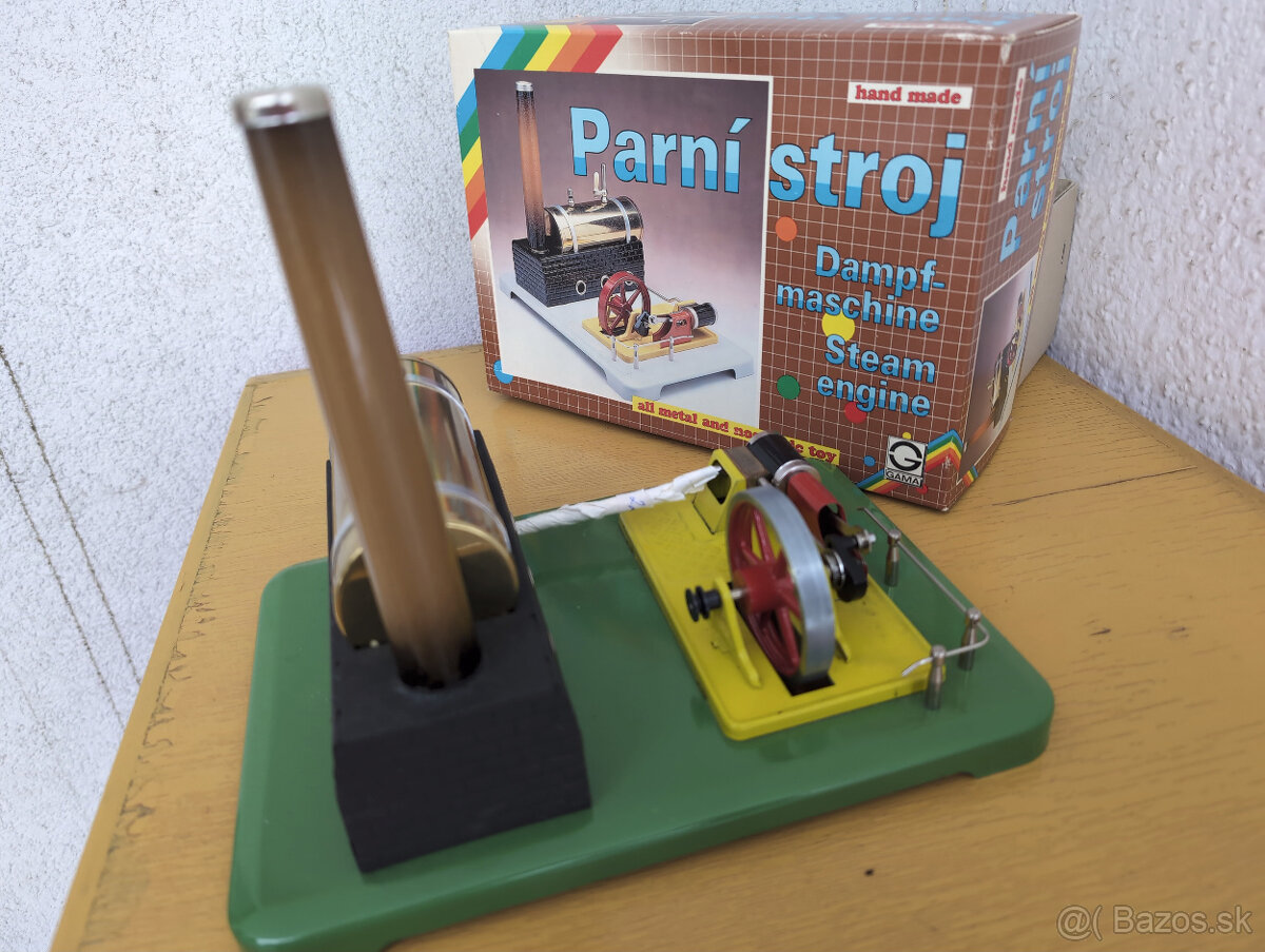 Parný stroj - funkčná kovová hračka - 4