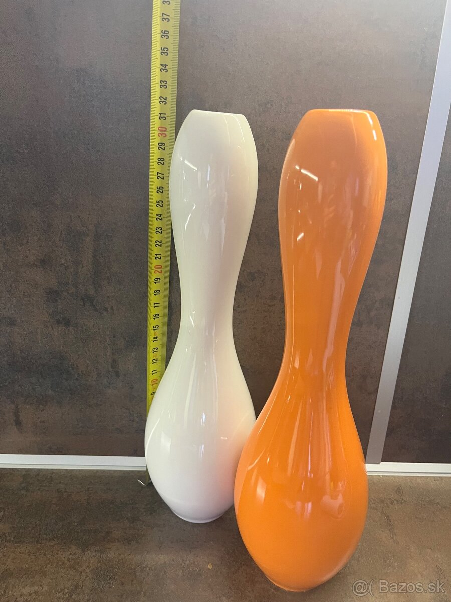 Uzka oranzova vaza na kvety - 4