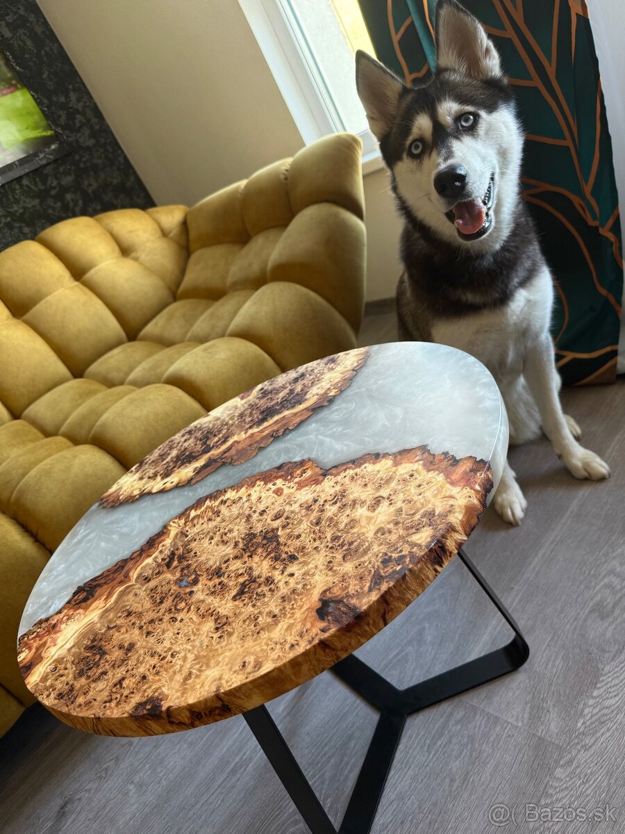 Epoxidovy stol , konferecny stolik priemer 59cm - 4