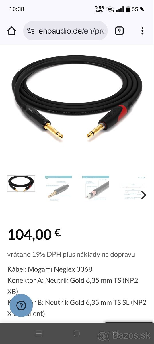 MOGAMI prémiový nástrojový kábel , 5 m
- 4