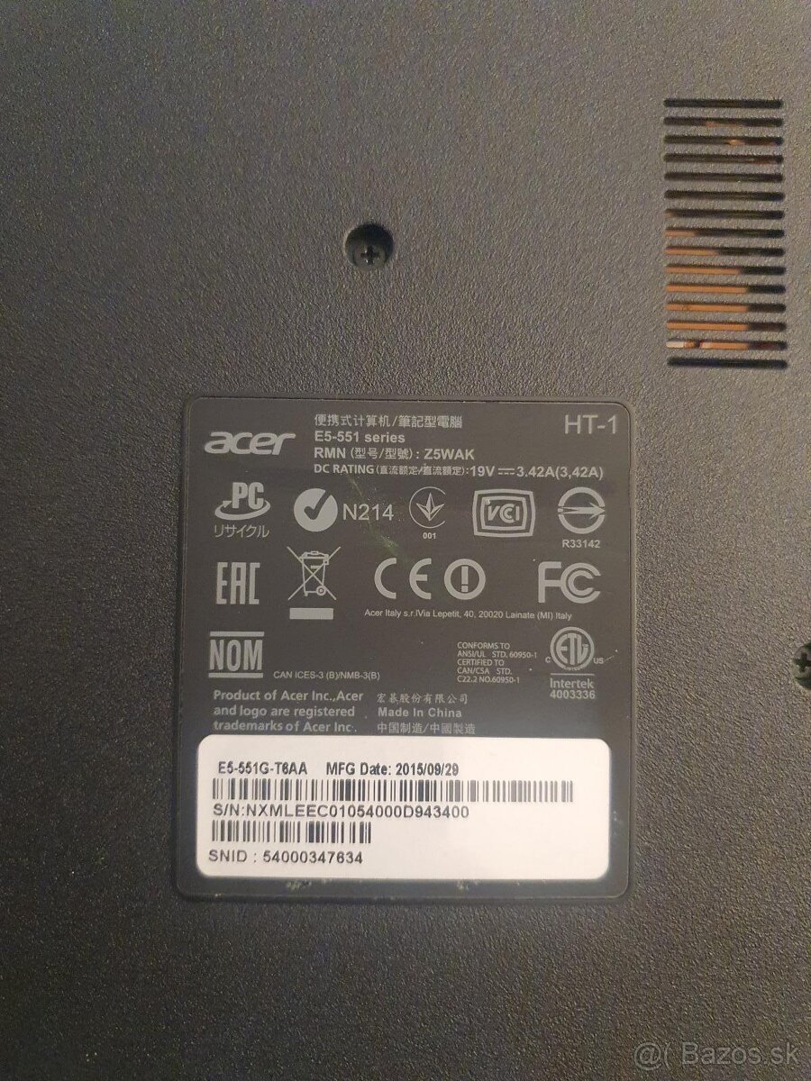 Acer Aspire E5-551G na náhradné diely - 4