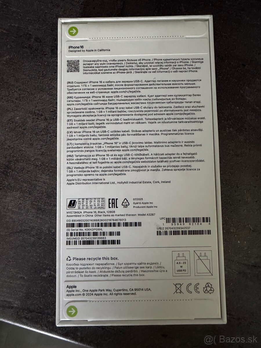 Predám nerozbalený iPhone 16 128GB - 4