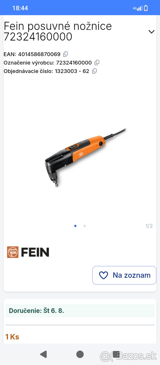 Prestrihovacie nožnice Fein BLK 1.6 - 4