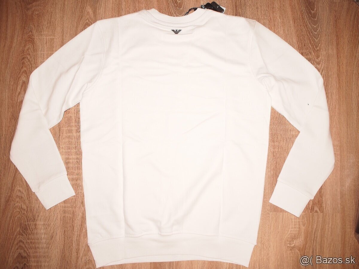 Armani Exchange pánska mikina biela - 4