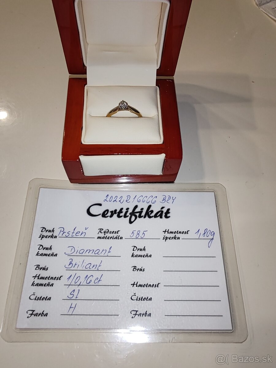 Snubný prsteň briliant s certifikátom - 4