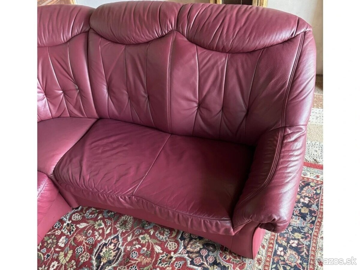 Luxusní rohová kožená sedací souprava, 3034 - 4