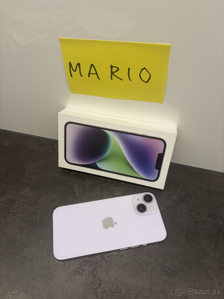 Fialovy iPhone 14 128GB top stav - 4