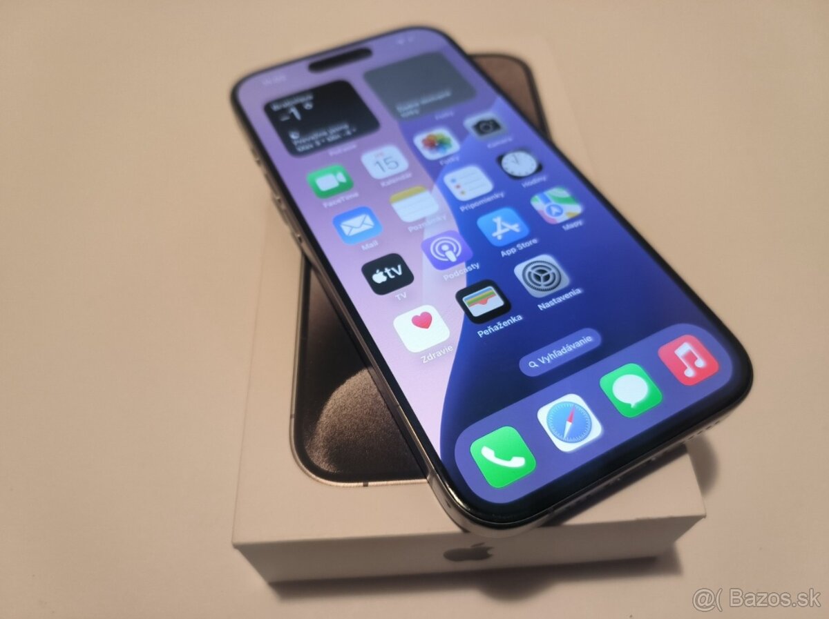 apple iphone 15 PRO 256gb Natural Titanium 86% Batéria - 4