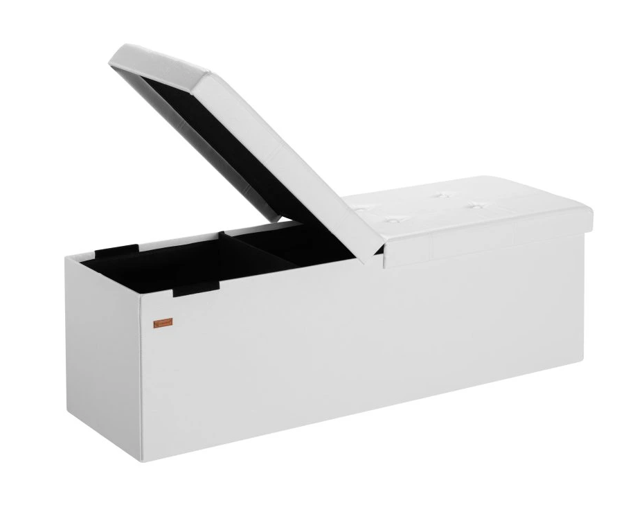 Úložná lavica s vekom 76-115 x 38 x38 cm - čierna biela sivá - 4