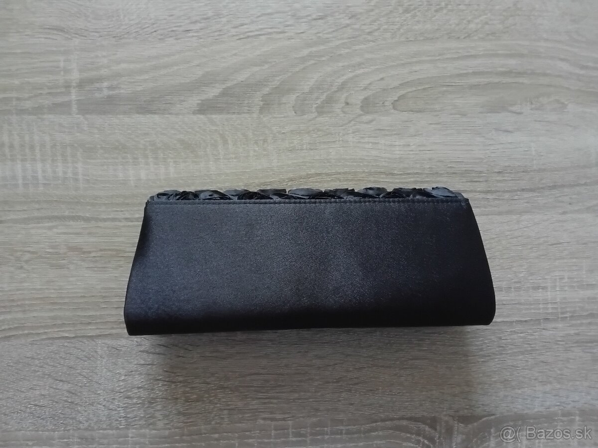 Večerná listová čierna kabelka - 4