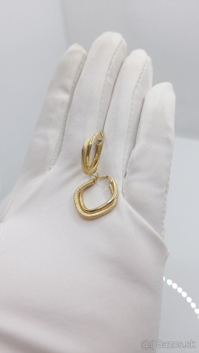 Zlaté elegantné náušnice - 4