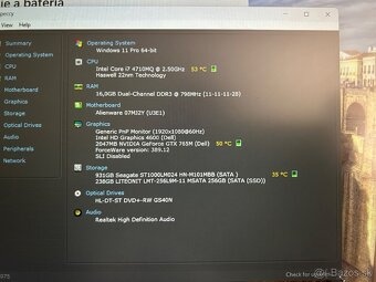 Herný Alienware 14 s i7,16gb ram,SSD+HDD,GTX,Fhd LCD - 4