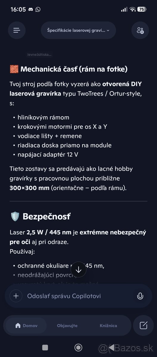 Laserová gravirka CNC- 2,5w - 4