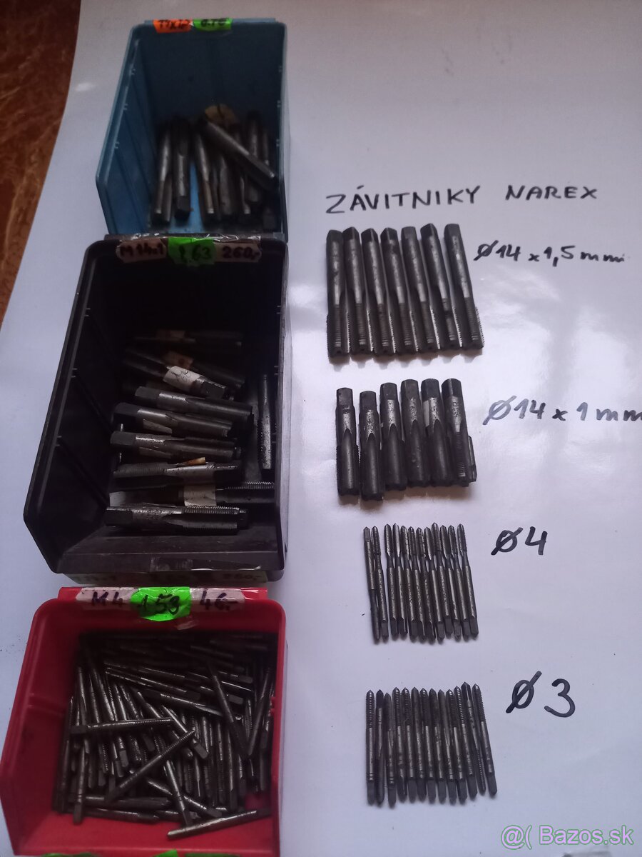 Zavitniky narex nové 14,4,3mm,zavitnica - 4