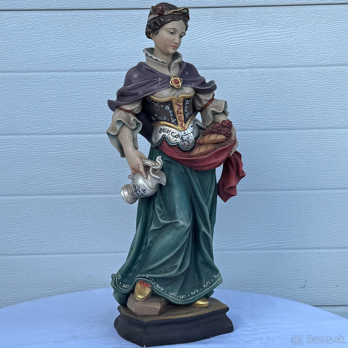 Krásná socha sv.Alžběta malovaná dřevěná - 4