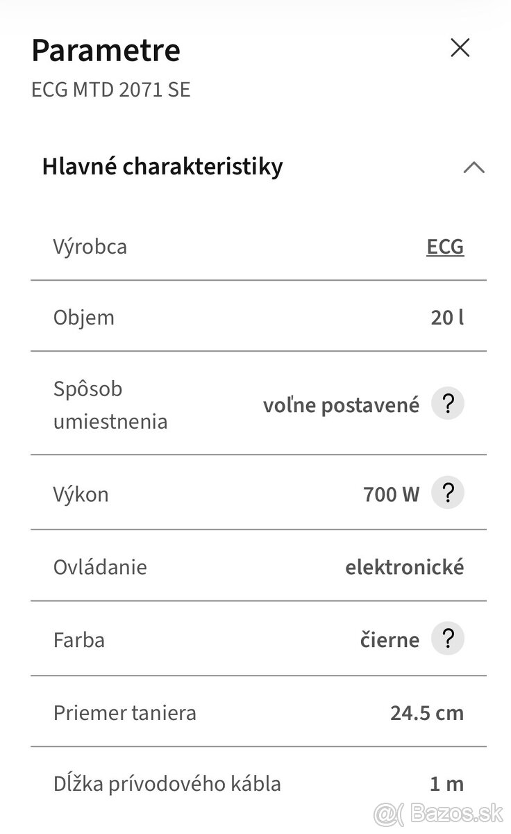 Mikrovlnka ECG MTD 2071 SE - 4
