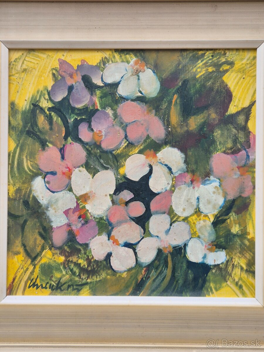 Originál akademicka maliarka Ludmila Chrenkova : Kvety - 4