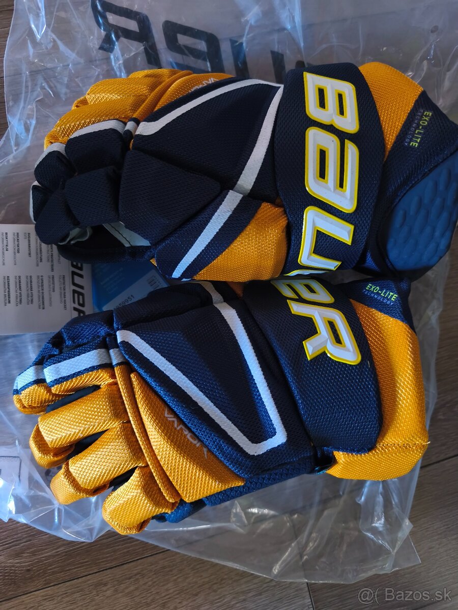 Rukavice BAUER Hyperlite 13" navy modré/žlté - 4