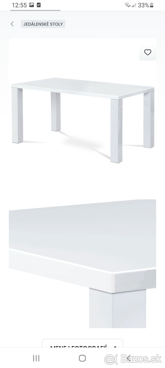 Predam jedalensky biely moderny velky stol 160x90 - 4