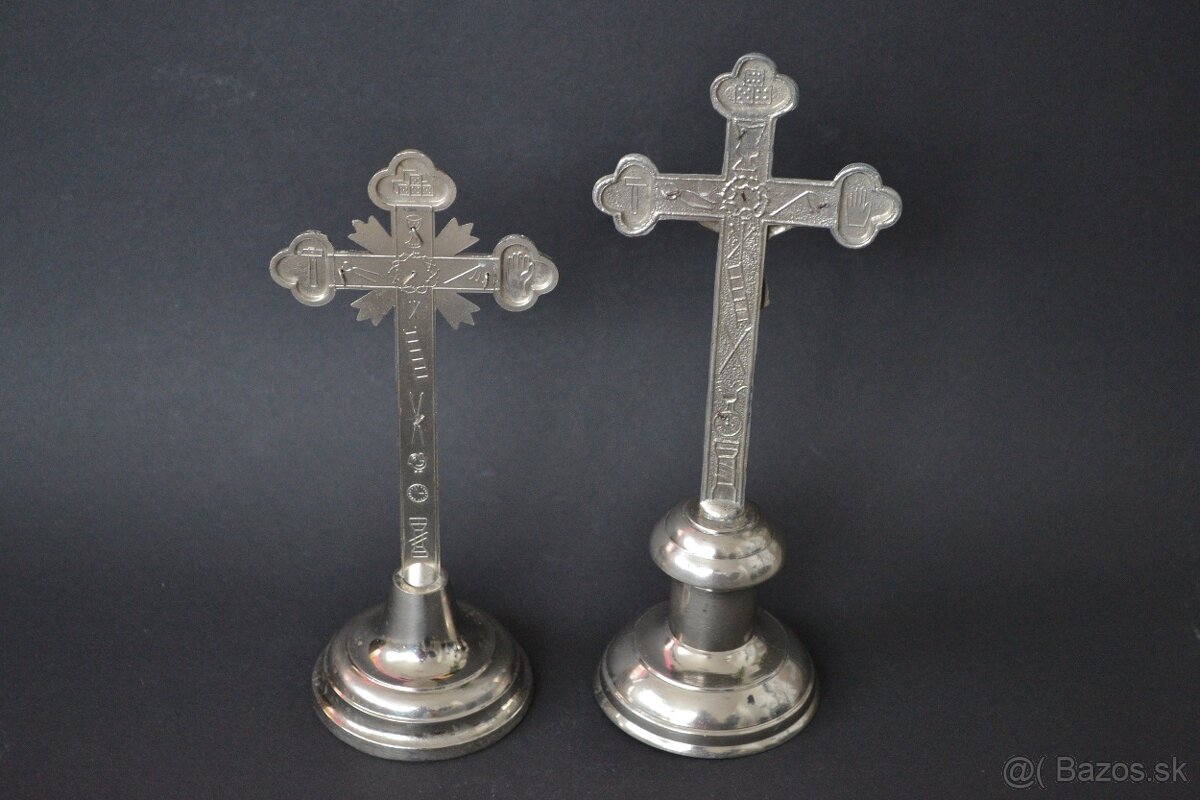 Kovový kríž + stojan na sviečky - 4