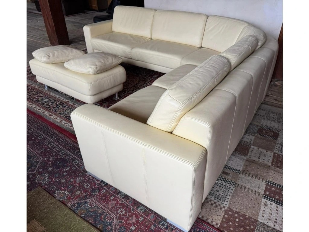 Luxusní moderní rohová kožená sedací souprava,3221 - 4