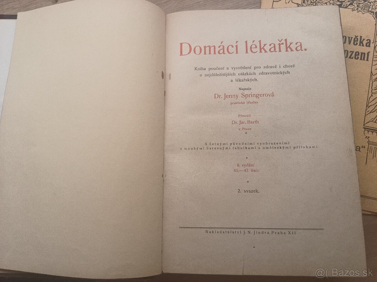 Jenny Springerová: Domáci lekárka I.,II., 1925 + rozkladacie - 4