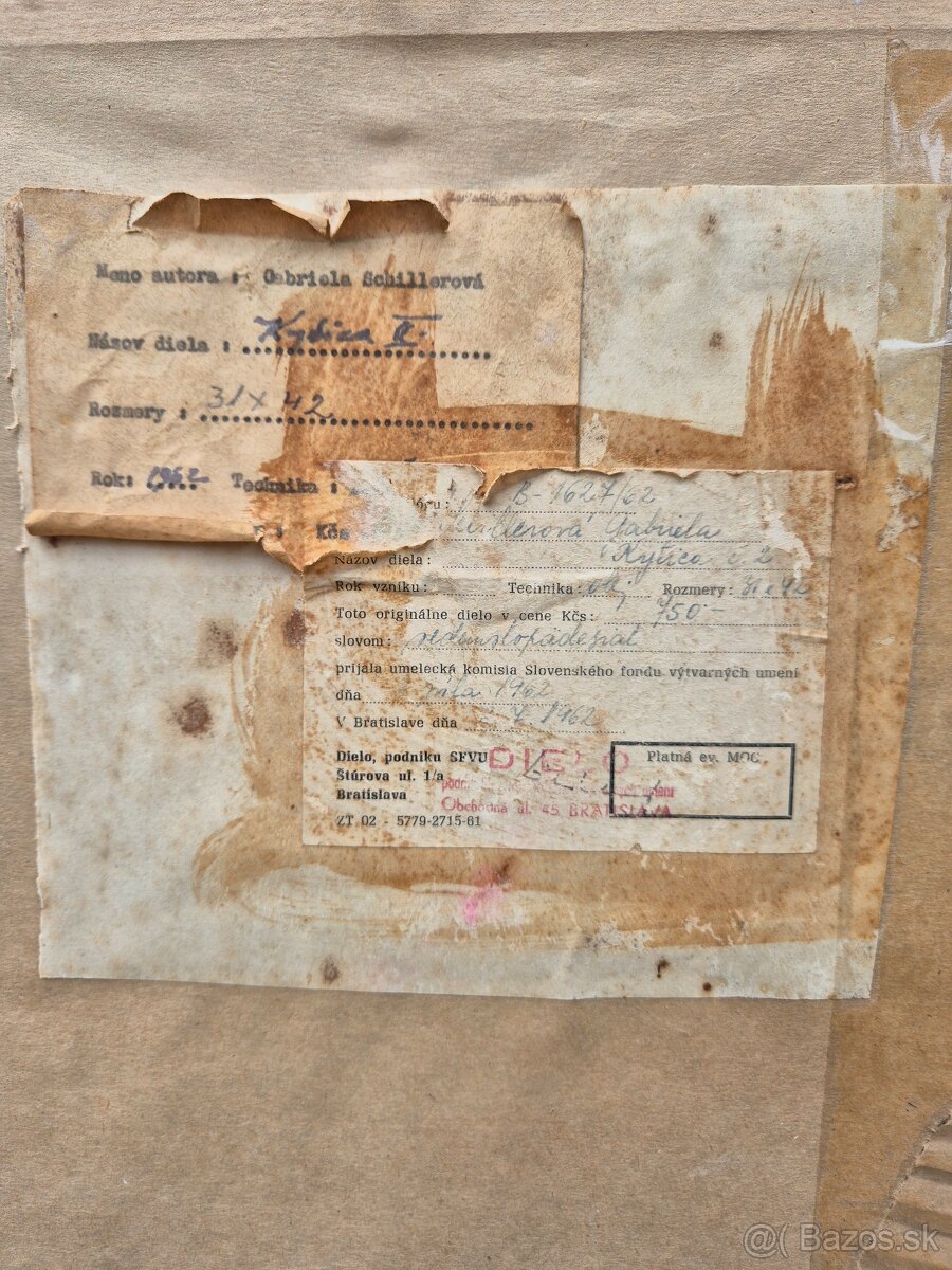 Originál Gabriela Schillerova kytica- akademicka maliarka - 4