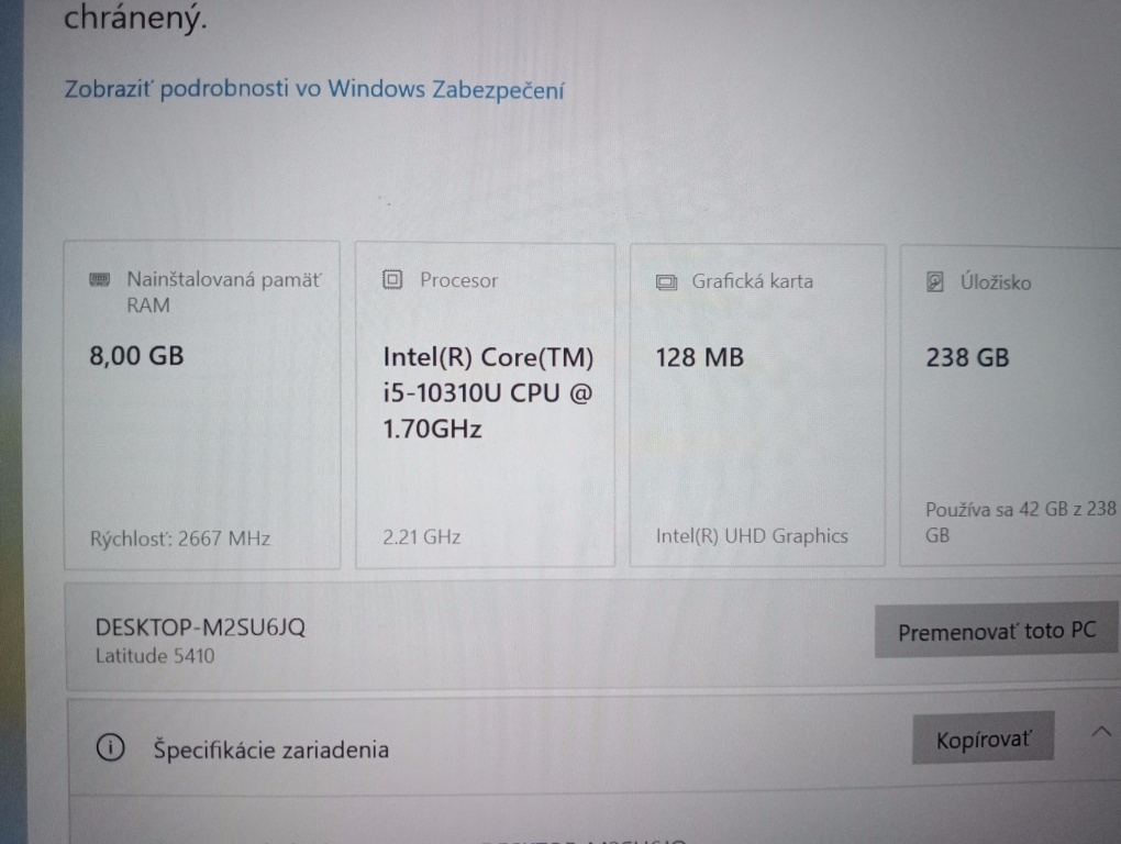 Dell Latitude 5410 , Intel core i5 , ssd , WIN10 , 8gb ram - 4