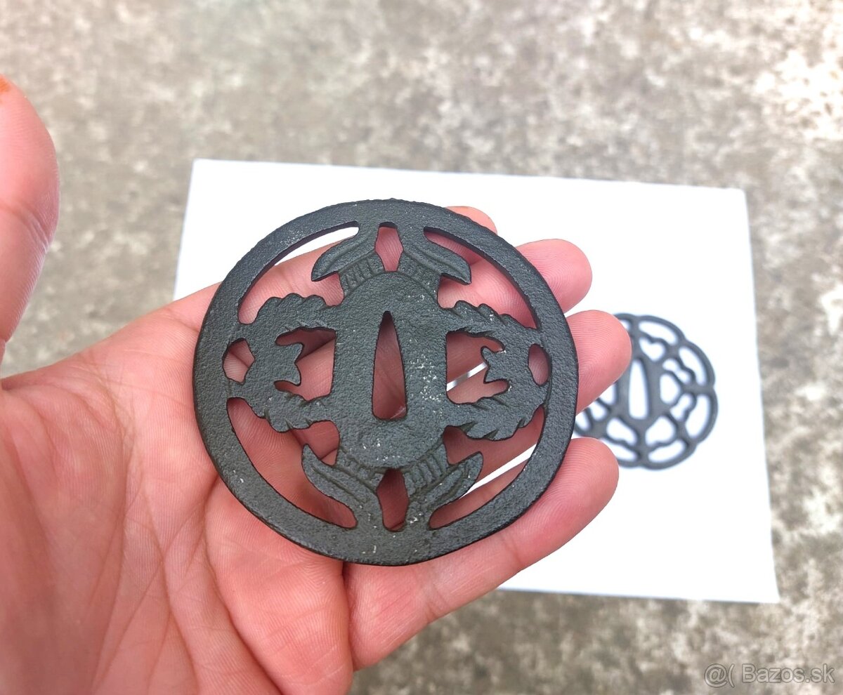 Japonské starožitné záštity mečov - Tsuba - 4