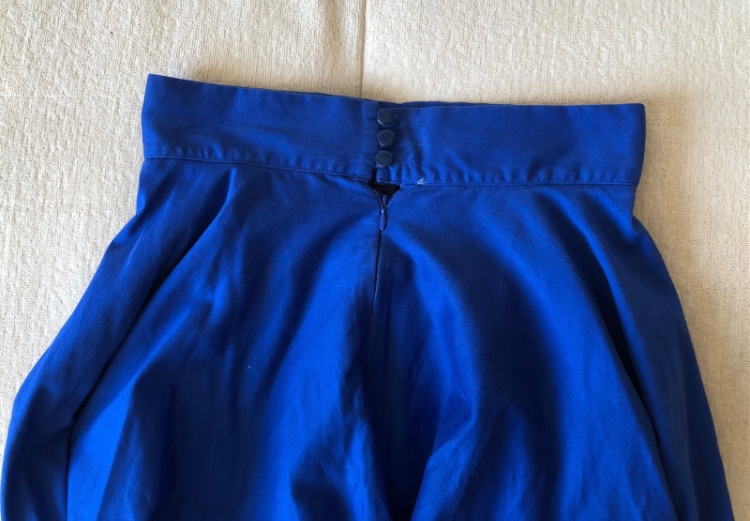 Kráľovsky modrá bavlnená sukňa Reparáda, XS/S, 33 E - 4