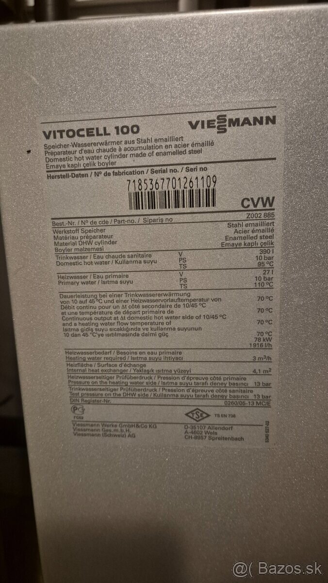 Zásobník TUV 390L - Viessmann Vitocell 100 CVW - 4