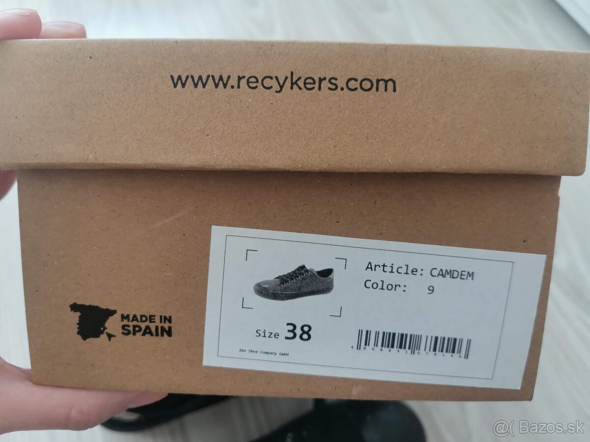 Čierne dámske ekologické tenisky Recykers č. 38 - 4